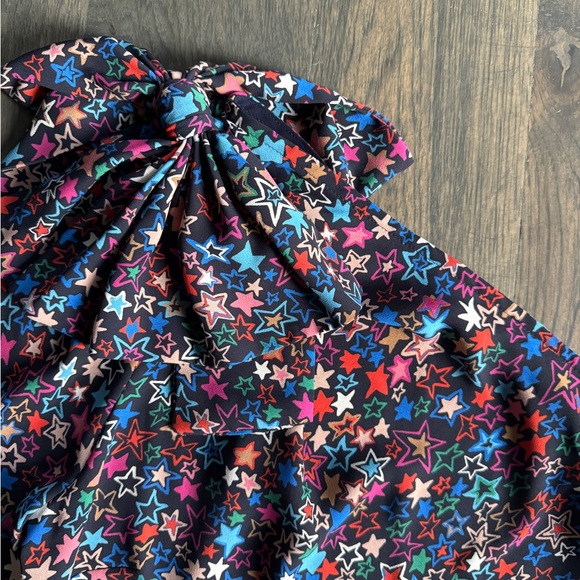 J. Crew Jacuzzi One Shoulder Top In Kaleidoscope Star Print Women's 4 Party - Picture 7 of 10